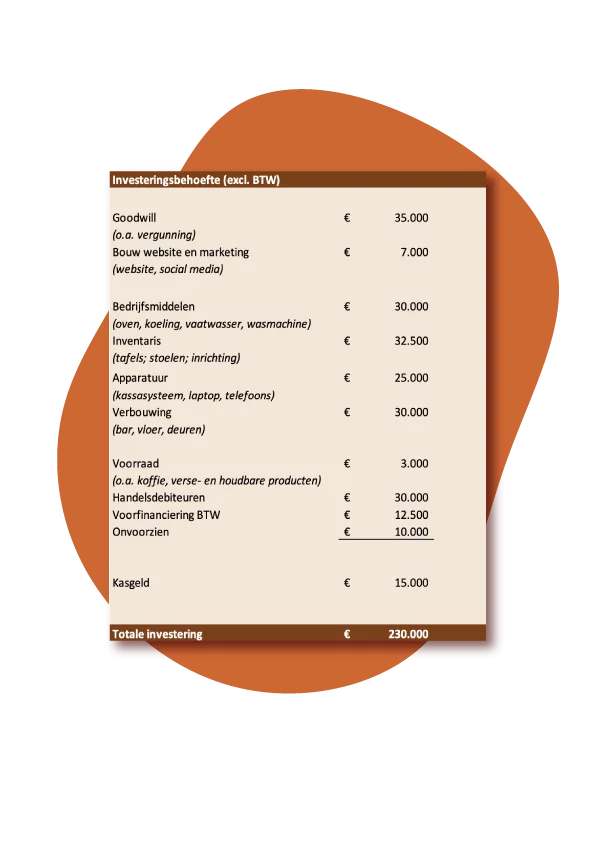 Investeringsplan voorbeeld
